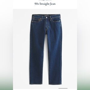 Abercrombie & Fitch Men's 90s Straight Jeans - Dark Blue